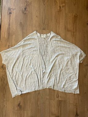 Maurices Light Gray Open-Front Knit Tunic with Textured Detail